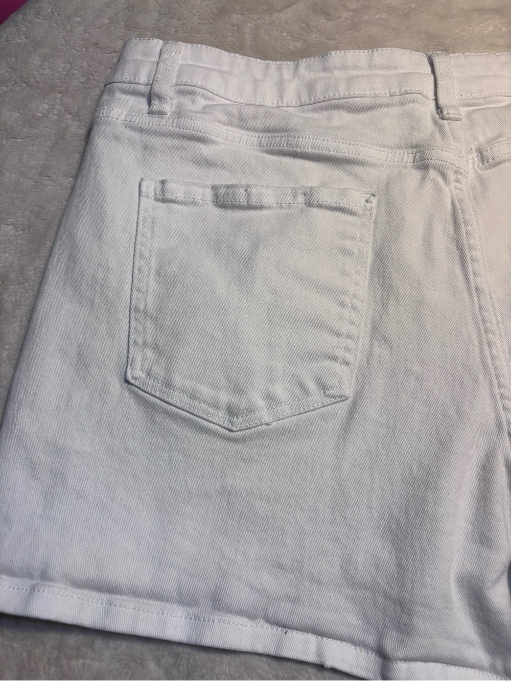 Time and Tru Denim Shorts Size 20 White Button-Front Jean Shorts Cotton Stretch - Picture 6 of 9